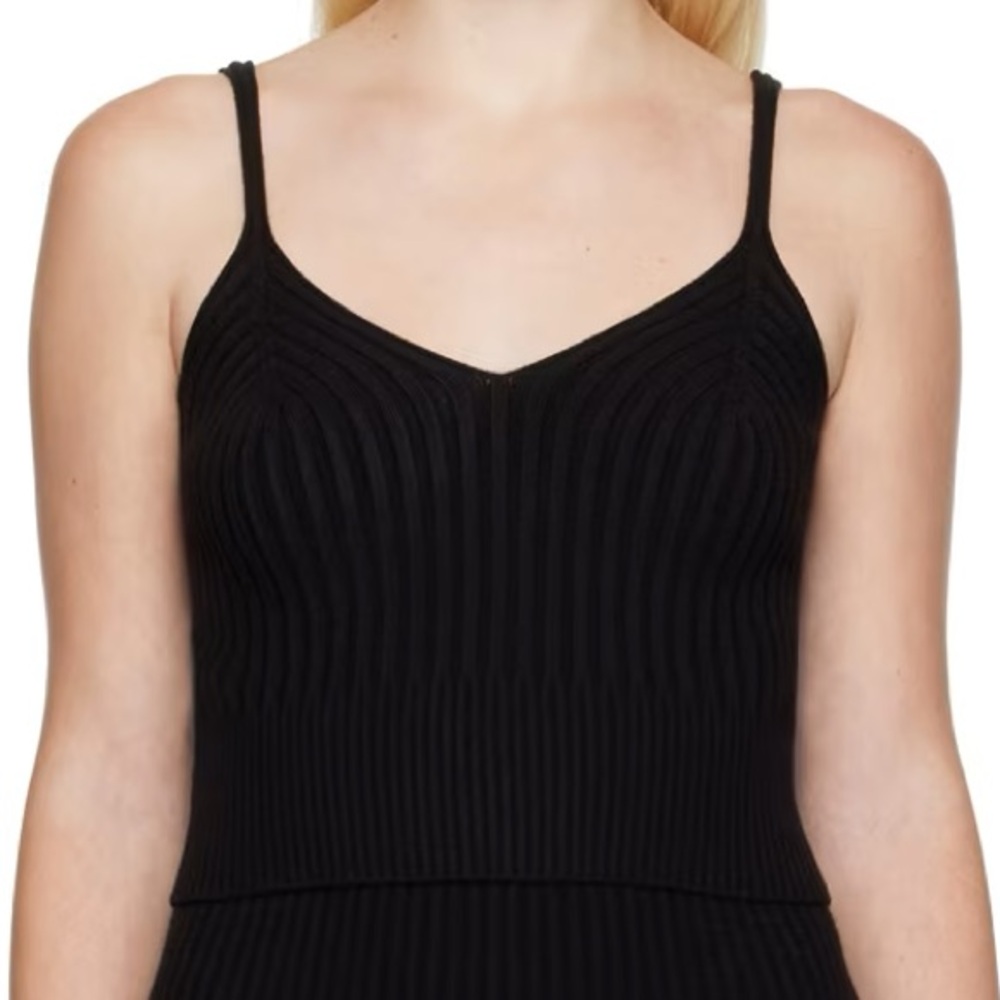 Drae cropped ribbed Den wool blend tank